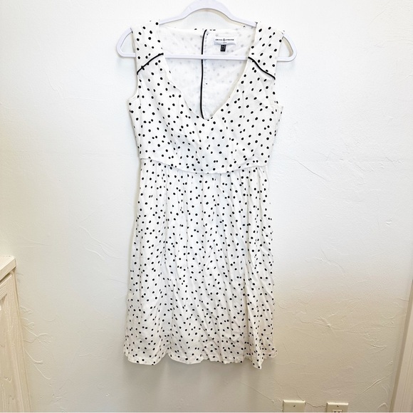 Envie de Fraise V Neck Dotted Womens Sleeveless Dress Cut Out Button Back Summer - Picture 1 of 10